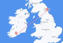 Vluchten van Cork, Ierland naar Newcastle upon Tyne, Engeland