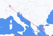 Vluchten uit Zürich, Zwitserland naar Chios, Griekenland