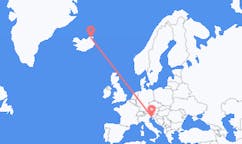 Vuelos de Thorshofn, Islandia a Trieste, Italia