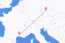 Flyg från Nimes, Frankrike till Prag, Tjeckien