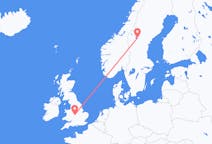 Flug frá Östersund, Svíþjóð til Birmingham, Englandi