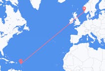 Flyreiser fra Antigua, Antigua og Barbuda til Stavanger, Norge