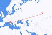 Flyg från Novosibirsk, Ryssland till Rom, Italien