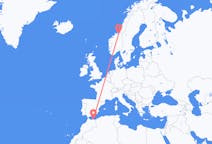 Vols depuis la ville de Trondheim vers la ville de Melilla