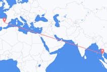 Flyg från Bokpyin, Myanmar (Burma) till Madrid, Spanien
