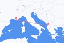 Voli da Tirana, Albania a Tolone, Francia