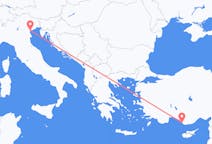 Flights from Gazipaşa in Turkey to Venice in Italy