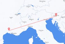 Flyrejser fra Ljubljana, Slovenien til Nimes, Frankrig
