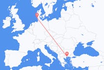Vluchten van Westerland, Duitsland naar Kavala, Griekenland