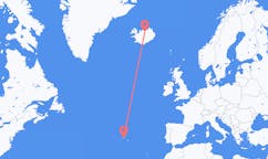 Flights from the city of Terceira Island, Portugal to the city of Akureyri, Iceland
