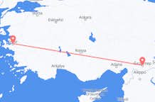 トルコのガジアンテプからから、トルコのイズミルまでのフライト