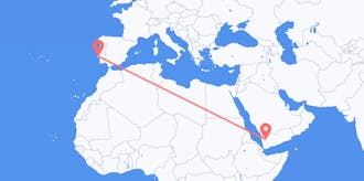 イエメンからポルトガルへのフライト
