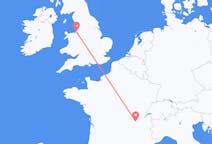 Flights from Lyon in France to Liverpool in England