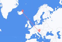 出发地 冰岛埃伊尔斯塔济目的地 克罗地亚萨格勒布的航班