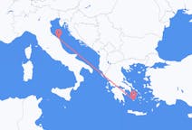 Vols depuis la ville de Plaka (Milos) vers la ville d'Ancône