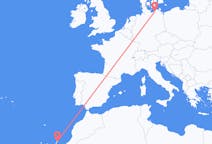 Fly fra Lanzarote til Rostock