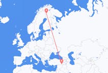 Vluchten van Kolari, Finland naar Mardin, Turkije