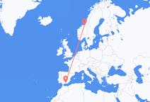 Vluchten van Trondheim, Noorwegen naar Granada, Spanje