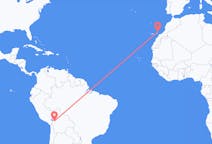 Flyrejser fra La Paz, Bolivia til Lanzarote, Spanien