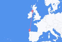 Flyg från A Coruña, Spanien till Belfast, Nordirland