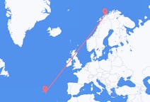 Vols depuis la ville de Ponta Delgada vers la ville de Tromsø
