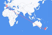 Flyreiser fra Invercargill, New Zealand til Barcelona, Spania