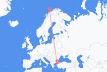 Flyg från Tromsö, Norge till Edremit, Turkiet
