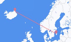 Vluchten van Thorshofn, IJsland naar Visby, Zweden