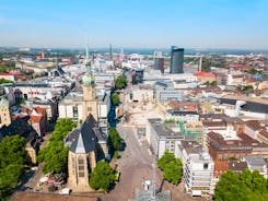 Photo of Dortmund city centre aerial panoramic view in Germany.