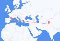 Flyreiser fra Saidu Sharif, Pakistan til Barcelona, Spania