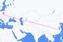 Flyg från Huangshan, Kina till Katowice, Polen
