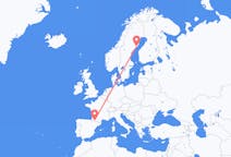 Flights from Lourdes, France to Umeå, Sweden