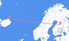 出发地 冰岛索斯霍恩目的地 芬兰卡亚尼的航班