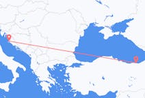 クロアチアのザダルから、トルコのトラブゾンまでのフライト