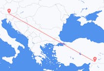 Fly fra Gaziantep til Klagenfurt