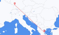 Vluchten van Volos, Griekenland naar Karlsruhe, Duitsland