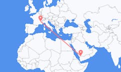 出发地 沙特阿拉伯出发地 奈季蘭目的地 法国格勒诺布尔的航班