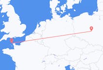 Flights from Alderney, Guernsey to Łódź, Poland