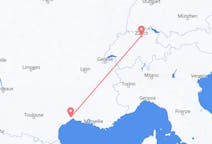 Flyg från Zürich, Schweiz till Montpellier, Frankrike