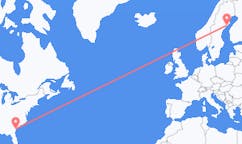 来自美国希尔顿黑德岛目的地 瑞典于默奥的航班