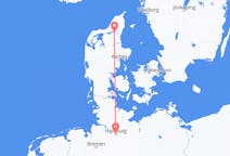 Vluchten van Aalborg, Denemarken naar Hamburg, Duitsland