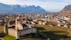Photo of aerial view of the beautiful castle and town of Aigle, Switzerland.