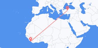 Flights from Liberia to Turkey