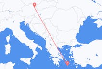 Flights from the city of Vienna to the city of Santorini