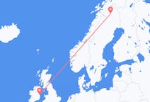 Loty z Dublin, Irlandia z Kiruna, Szwecja
