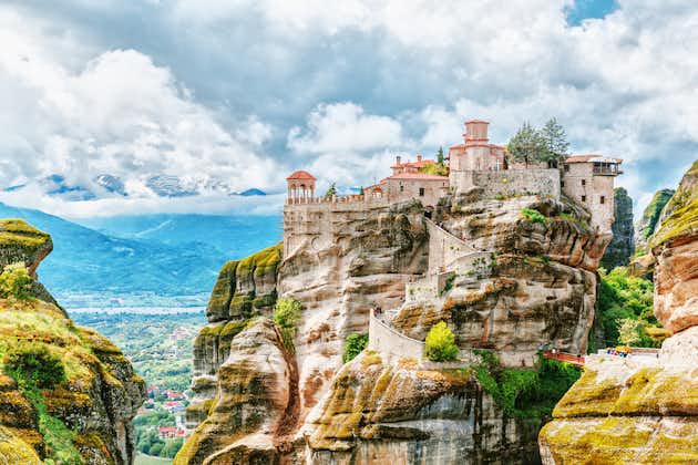 Photo of stunning summer panoramic landscape in Monastery Meteora Greece.