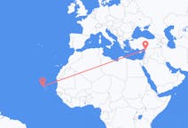 Flyreiser fra São Vicente, Kapp Verde til Hatay Province, Tyrkia