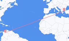 Flyreiser fra Barrancabermeja, Colombia til Lemnos, Hellas