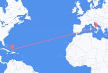 Flüge von Vorsehungen, die Turks- und Caicosinseln nach Neapel, Italien