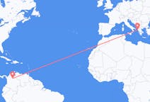 Flug frá Bucaramanga, Kólumbíu til Korfú, Grikklandi